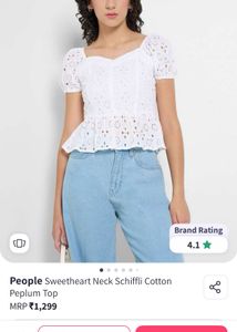 People Sweetheart Neck Cotton Top