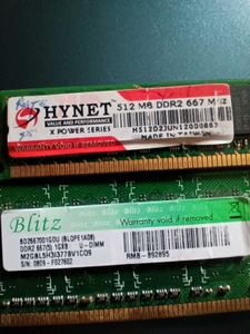 1GB + 512MB DDR2 RAM, 667MHz Speed,