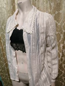 lace bralette with cardigan