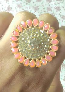 Sparkly Pink Statement Ring