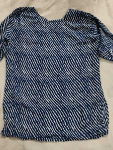 Blue &amp; White Print Tunic Top