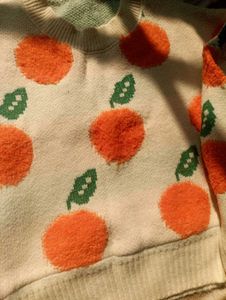 Cute Orange Print Sweater