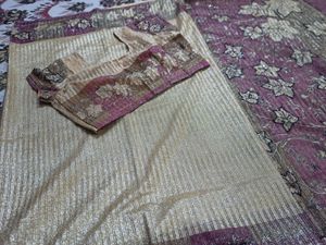 golden shimmer party wear saree