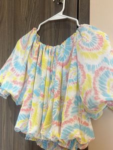 Off-Shoulder Tie-Dye Top