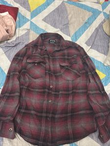 ZARA Red Plaid Flannel Shirt