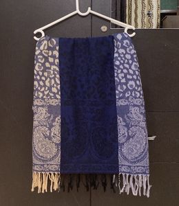 Navy Patterned Scarf