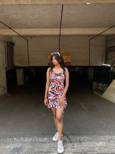 Sexy abstract print dress