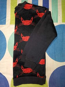 Red Cat Print Sweatshirt