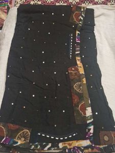 Black Sequence Work Saree