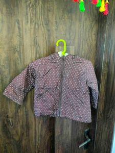 Stylish Cute Kids Brown Polka Dot Jacket