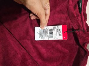 Burgundy Velour Long Sleeve Top