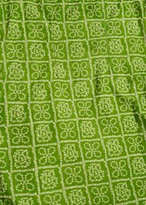 Parrot Green Dress&amp; Black And Pink Dots Top