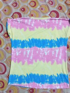 Tiedye Multicolored With Shimer Print Tshirt