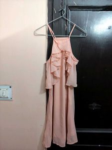 Pink Bodycon Ruffled Dress