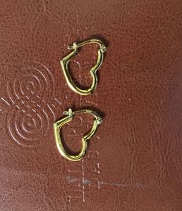Caratlane Heart Shaped Hoops In 18k Gold Plating