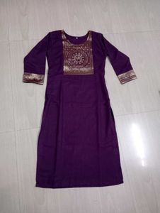 Purple Embroidered Kurta Set