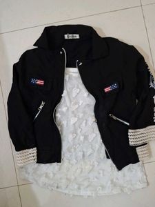 Black Jacket With White Inner &#34;With&#34; This