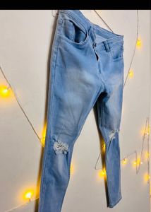 Faded Knee Slit Jeans