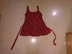 Red &amp; White Sleeveless Top