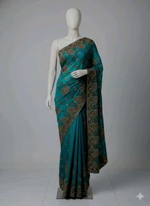 pure georgette heavy handwork saree
