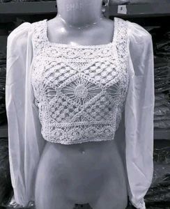 Crochet Detail Crop Top