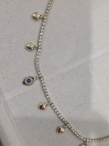 Evil Eye Heart Necklace With Gold Chain