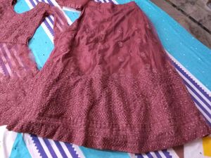 Elegant Maroon Embroidered Lehenga Choli Set