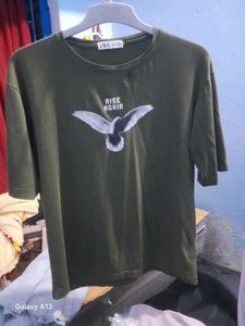 Zara Olive Graphic Tee