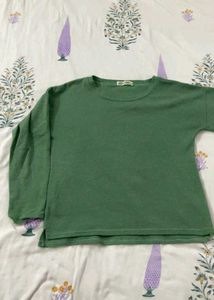 Set Of 2Cute Brown Crop &amp; Sea Green Top