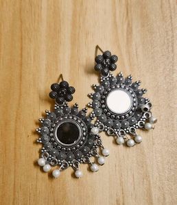 Oxidized Silver Earrings