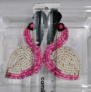 Flamingo Beaded Earrings
