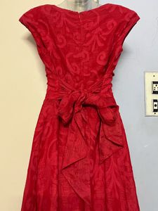 Pintrest Red Patterned Midi Dress