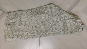 Off White,Green Design Printed Cotton Semiformal