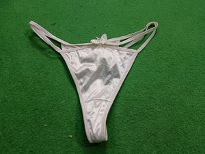 White Butterfly Detail Thong
