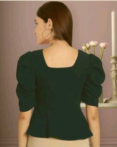 sea Green Peplum Top