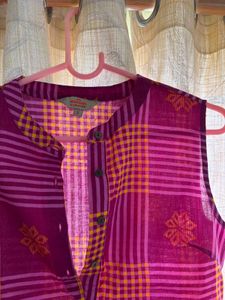 Anouk Women Checked &amp; Ethnic Motifs Print Kurta