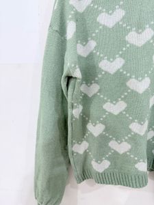 Heart Pattern Knit Sweater
