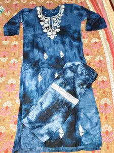 Blue Embroidered Kurta Set