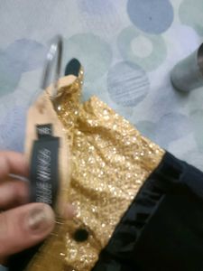 Hot N Stylish Black &amp; Golden Party Gown In Xl Size
