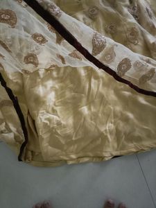 Golden Net Work Skirt And Sleeveless Top