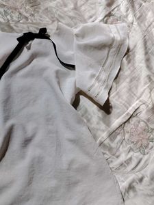 White Blouse with Bow Detail