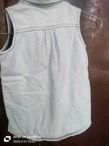 Cute Denim Sleeveless Shirt