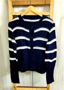 Striped Knit Cardigan size-38