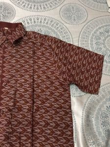 Patterned Short Sleeve Mens Shirt