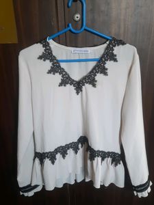 White Formal Lace Top