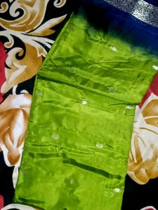 Elegant Green &amp; Blue Saree
