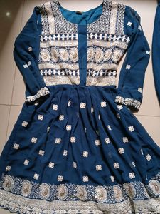 Georgette Frock Sharara Set With Dupatta