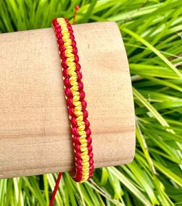 Red & Yellow Braided Friendship Bracelet