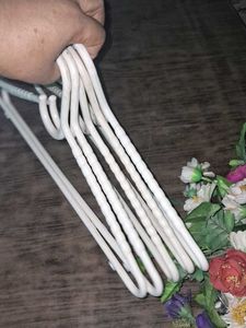 Set of 5 White Plastic Hangers