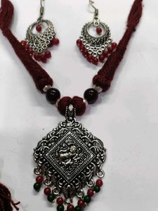 Oxidized Silver Necklace Set